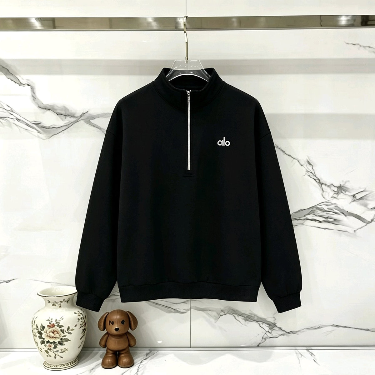 alo K503 Half-Zip Sweatshirt & Sweatpants Matching Set ¡ª front