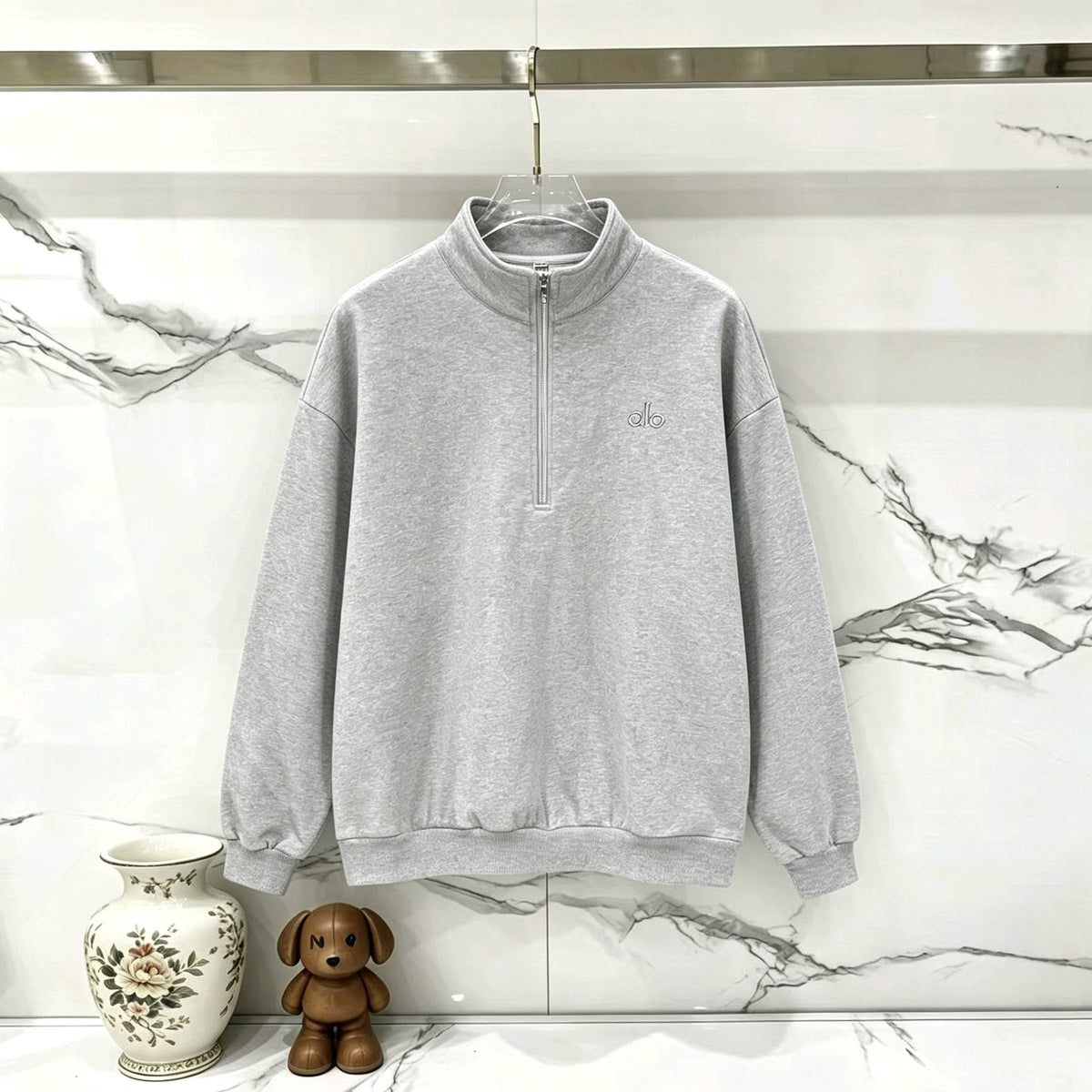 alo K503 Half-Zip Sweatshirt & Sweatpants Matching Set ¡ª front