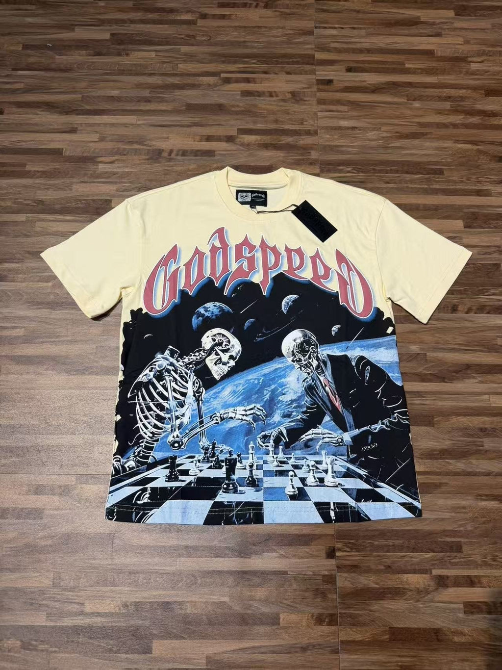 Godspeed Skeleton Chess Graphic T-Shirt ¡ª front