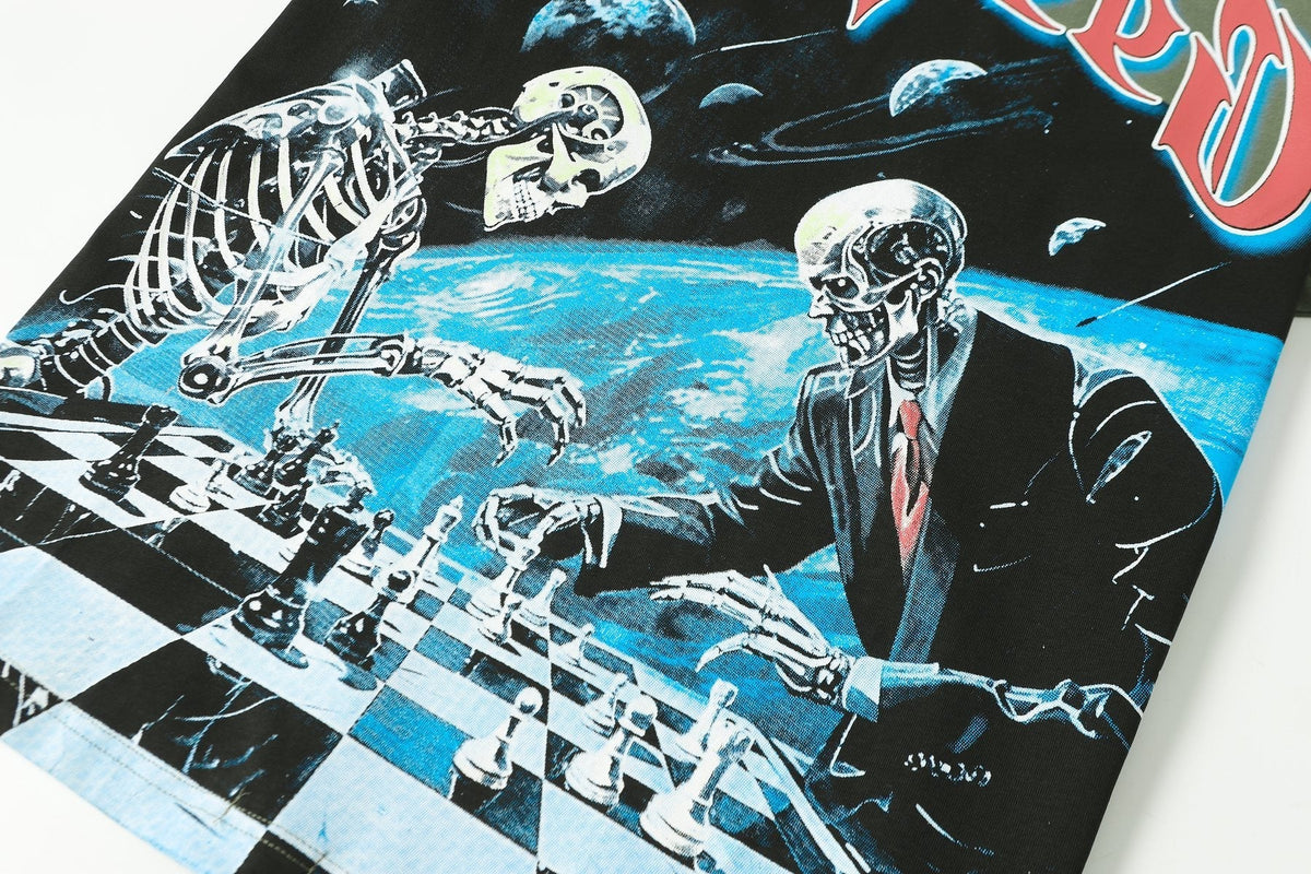 Godspeed Skeleton Chess Graphic T-Shirt ¡ª detail