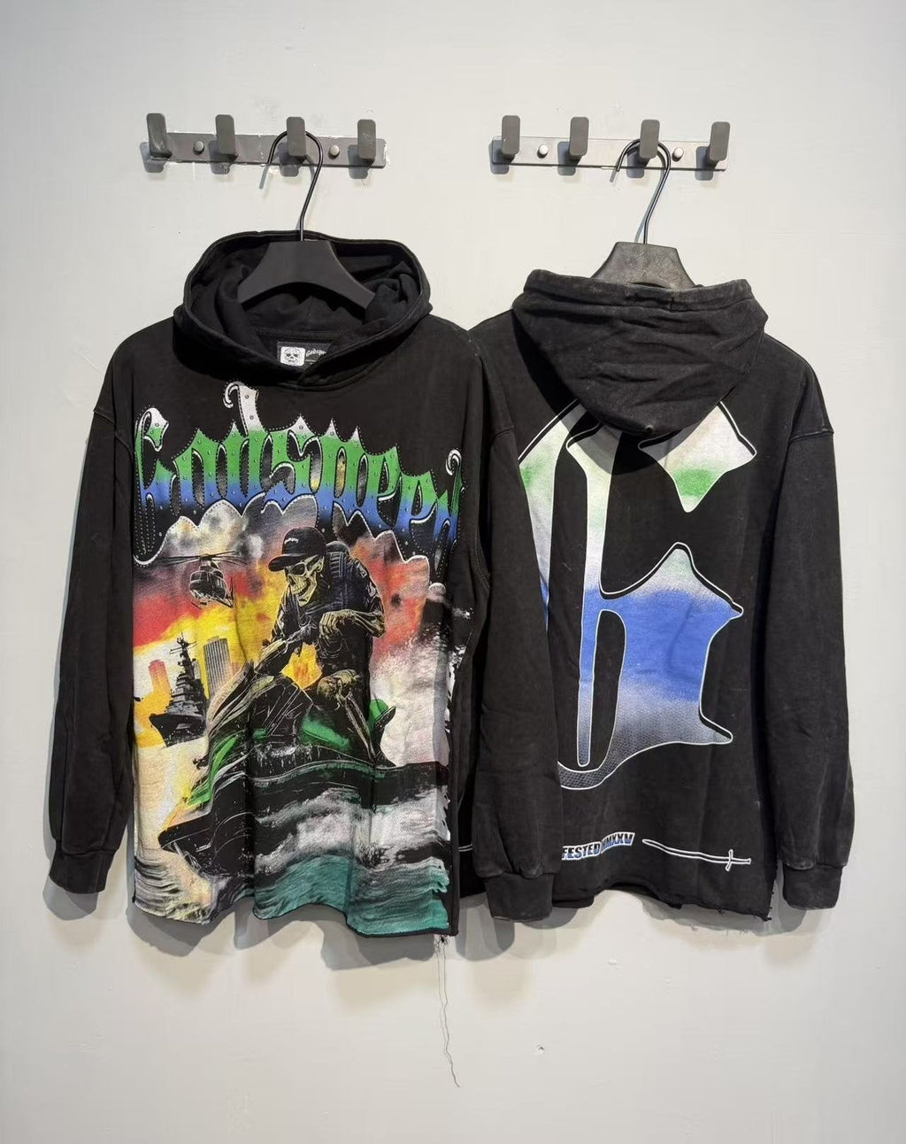 Godspeed Jet Ski Graphic Acid-Wash Hoodie ¡ª context