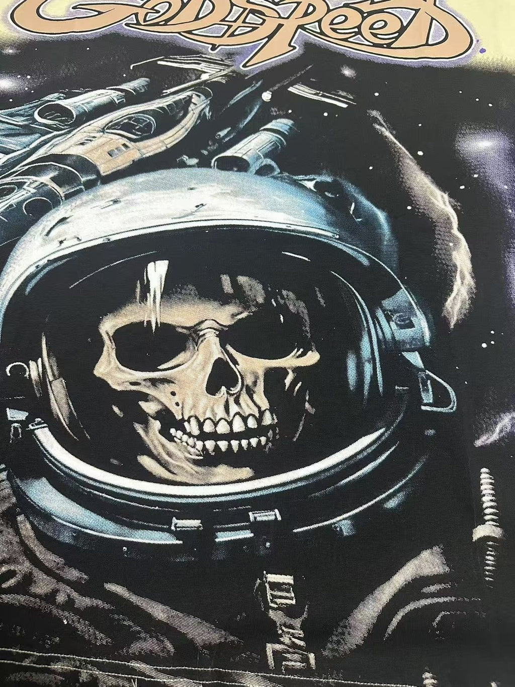 Godspeed Out of Many One Astronaut Skull Graphic T-Shirt ¡ª detail