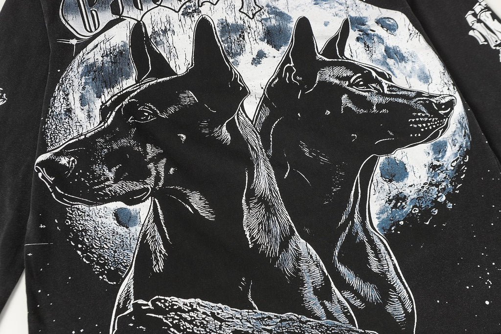 Godspeed Dog Moon Graphic Long-Sleeve T-Shirt ¡ª detail