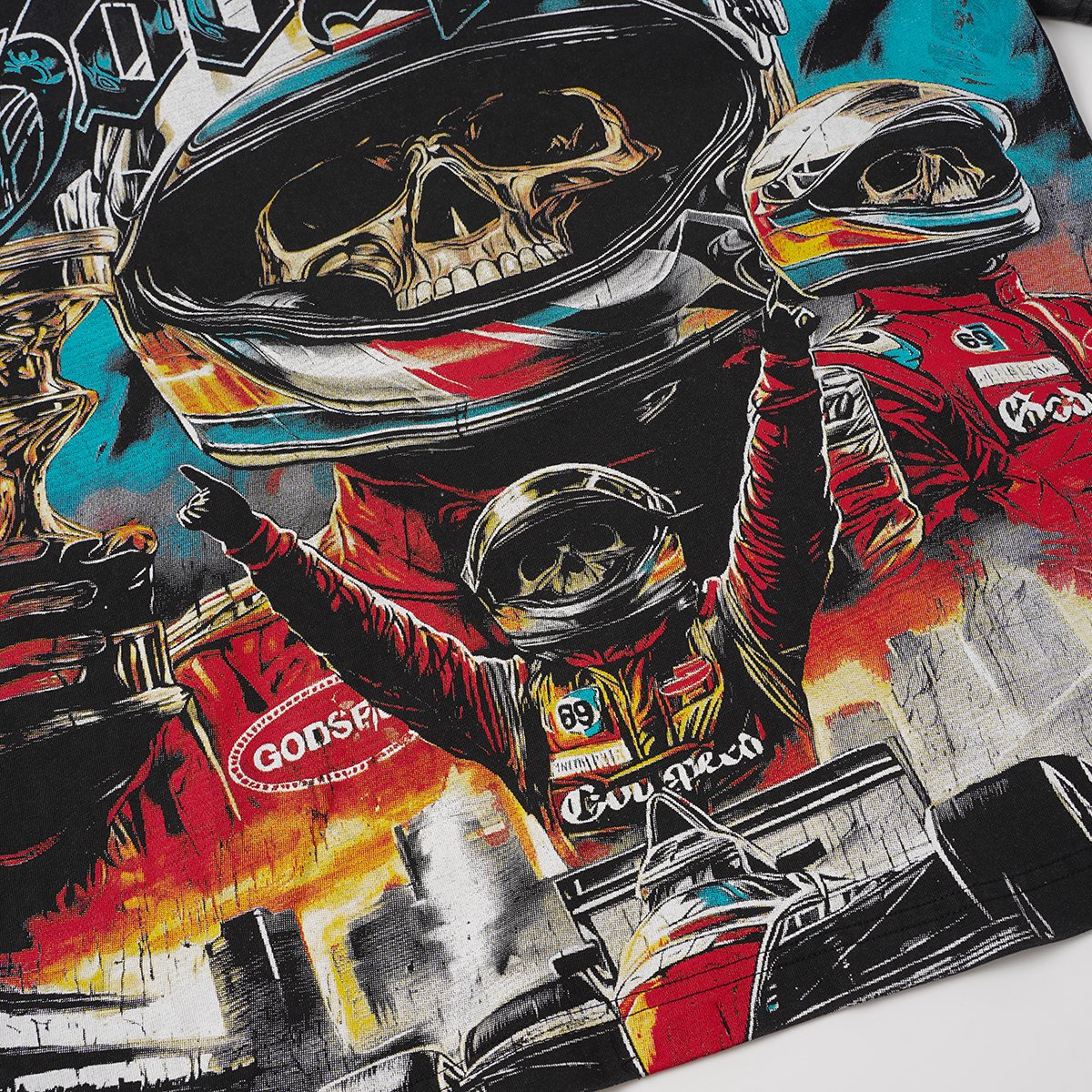 Godspeed Racing Skull Skateboarder Graphic T-Shirt ¡ª detail