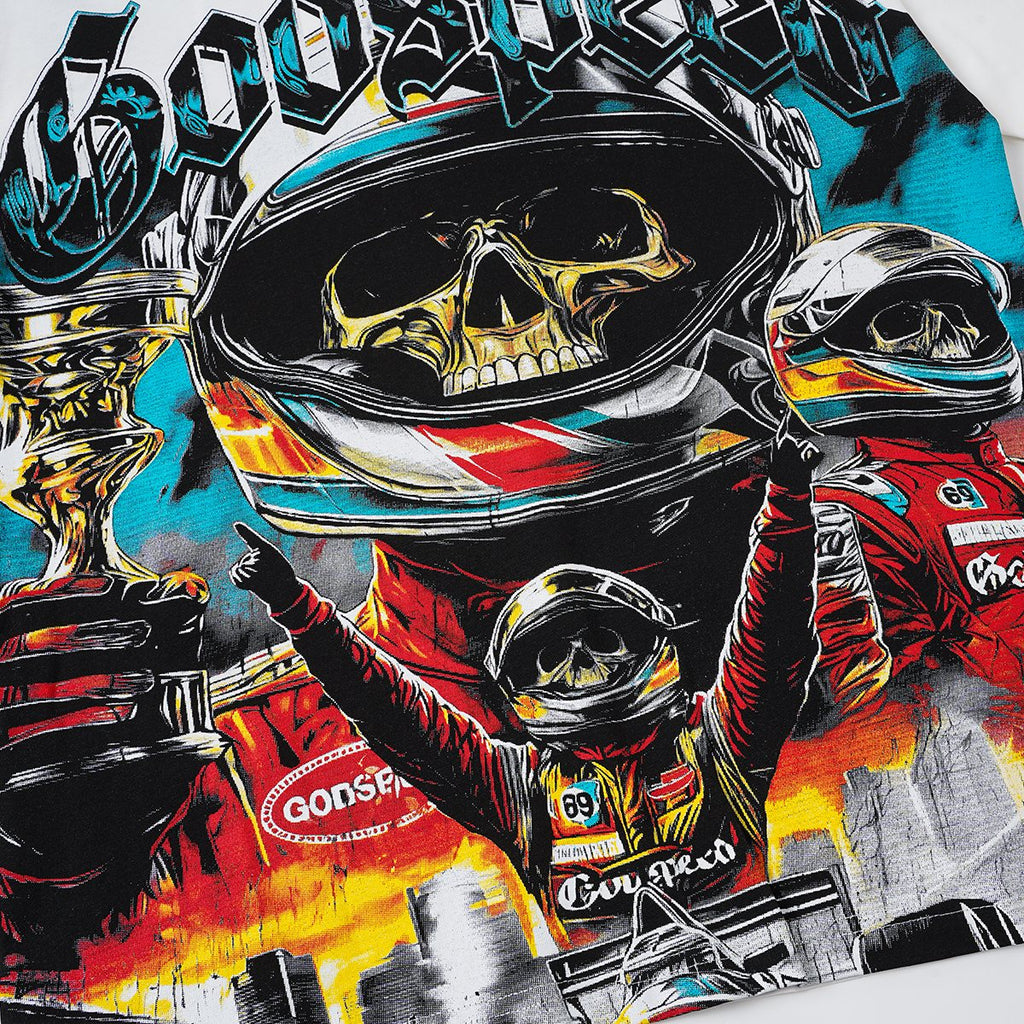 Godspeed Racing Skull Skateboarder Graphic T-Shirt ¡ª detail