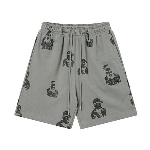 ASAALL All-Over Portrait Graphic Drawstring Shorts ¡ª hero