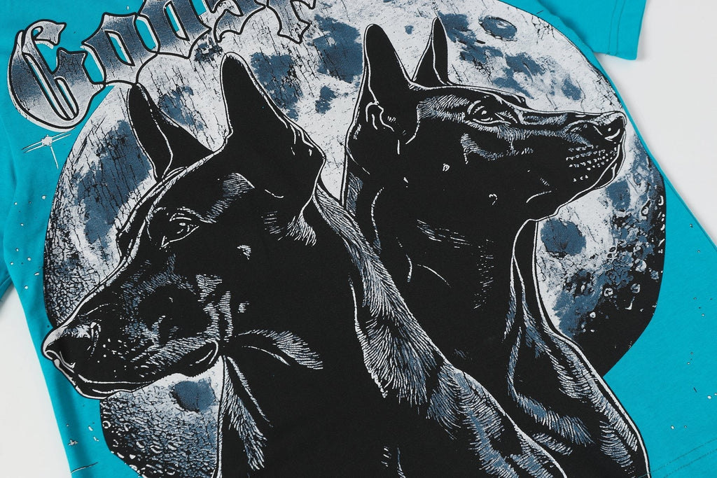 Godspeed Doberman Moon Graphic T-Shirt ¡ª detail