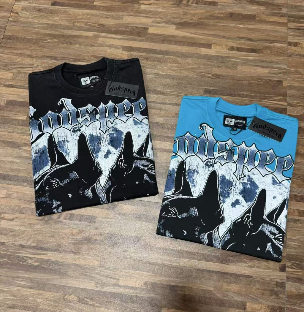 Godspeed Doberman Moon Graphic T-Shirt ¡ª comparison