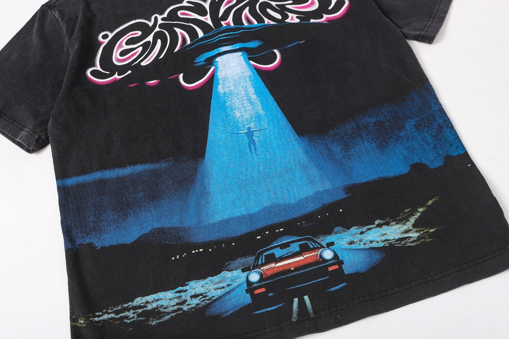 Godspeed UFO Car Graphic Short-Sleeve T-Shirt ¡ª detail