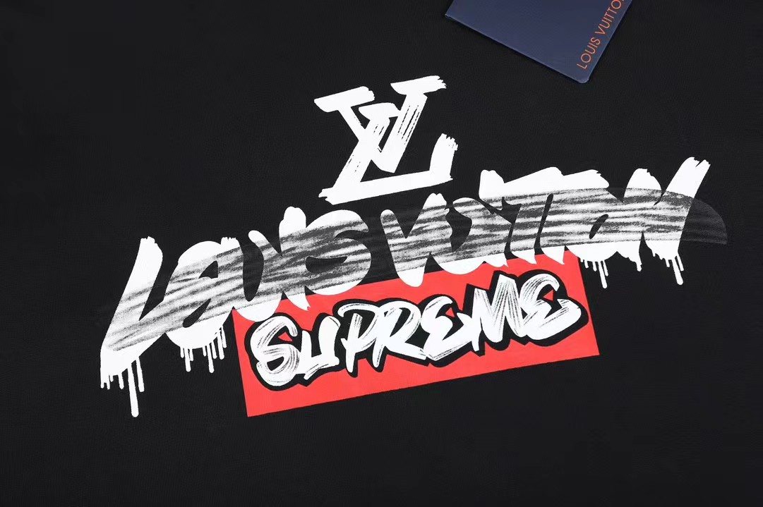 Supreme LV-Style Graffiti Graphic T-Shirt ¡ª detail
