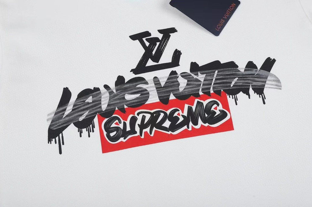 Supreme LV-Style Graffiti Graphic T-Shirt ¡ª detail