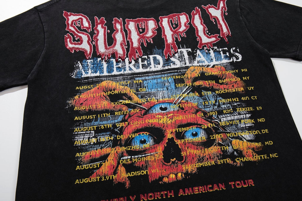 SUPPLY TEE Skull Rhinestone Graphic T-Shirt ¡ª detail