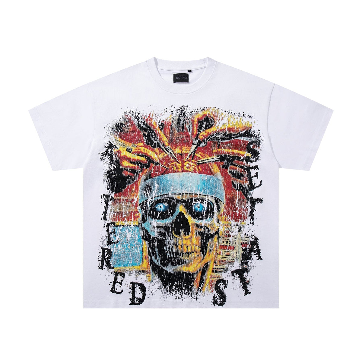 SUPPLY TEE Skull Rhinestone Graphic T-Shirt ¡ª front