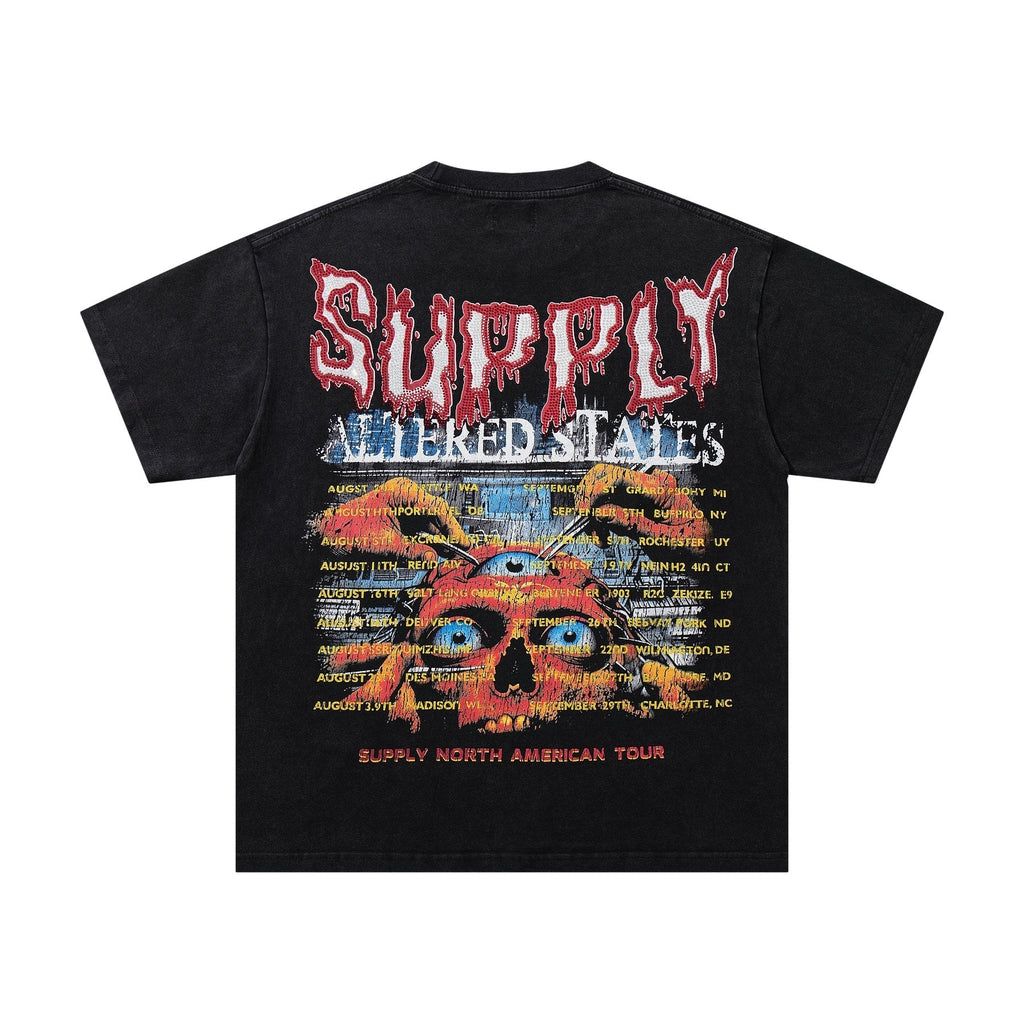 SUPPLY TEE Skull Rhinestone Graphic T-Shirt ¡ª back