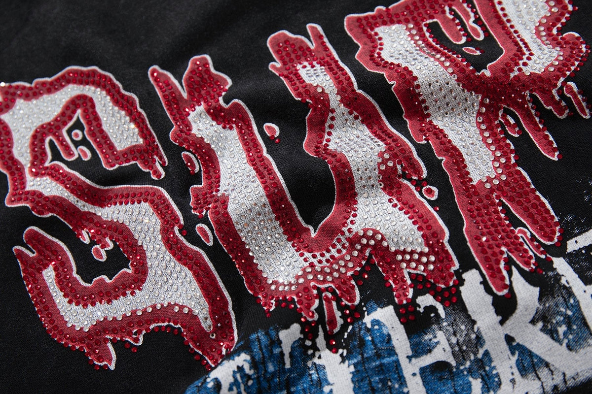 SUPPLY TEE Skull Rhinestone Graphic T-Shirt ¡ª detail