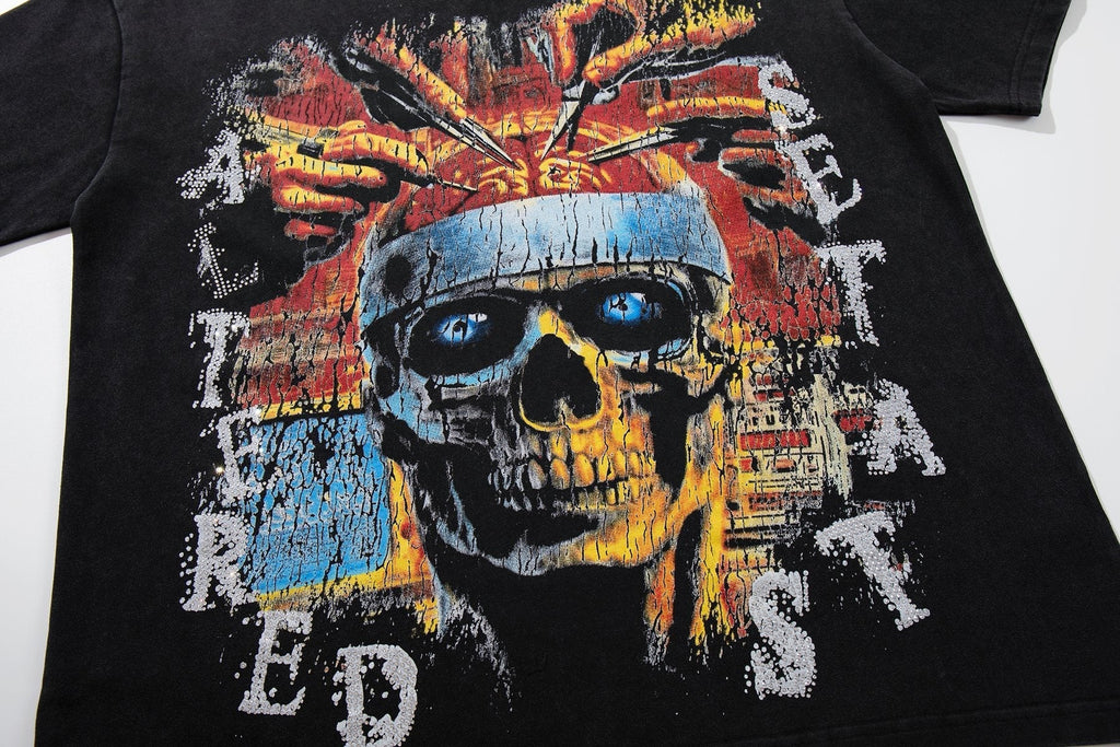 SUPPLY TEE Skull Rhinestone Graphic T-Shirt ¡ª detail