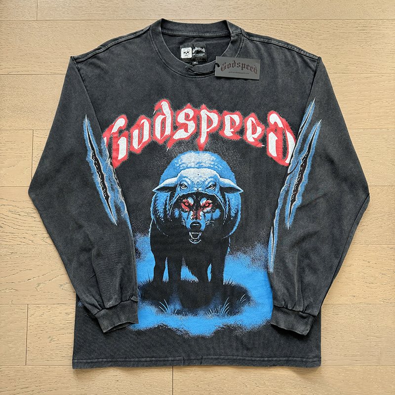Godspeed Bear Graphic Long-Sleeve T-Shirt ¡ª front