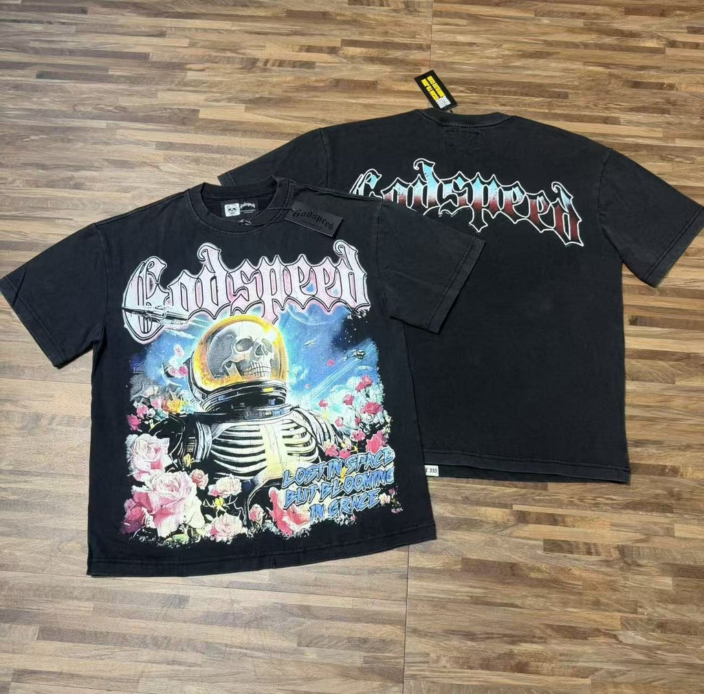 Godspeed Astronaut Floral Graphic T-Shirt ¡ª context