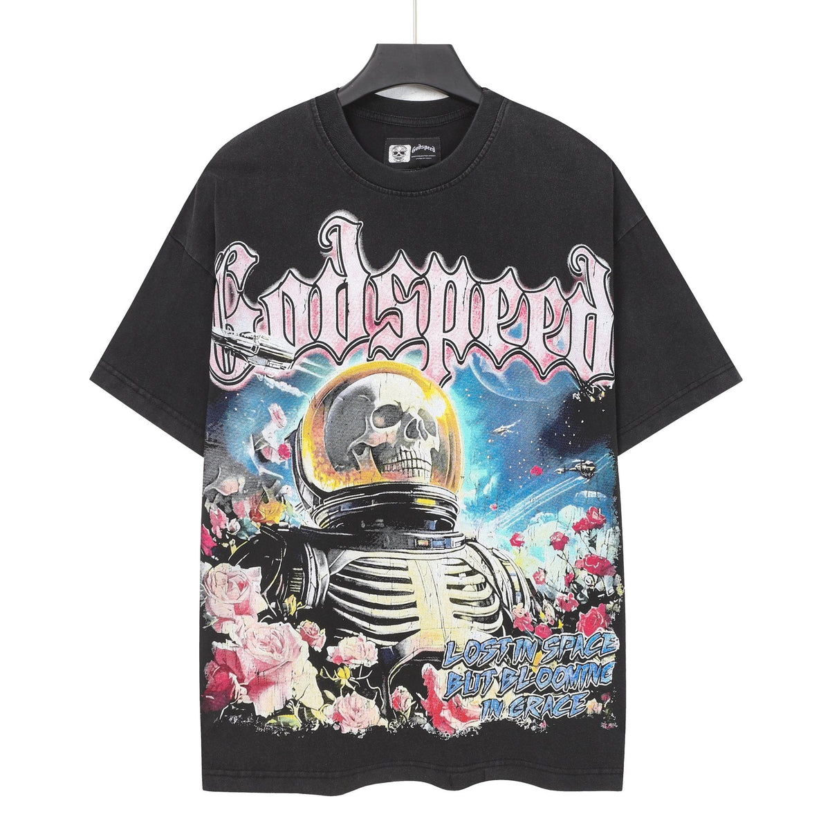 Godspeed Astronaut Floral Graphic T-Shirt ¡ª hero