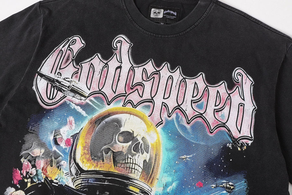 Godspeed Astronaut Floral Graphic T-Shirt ¡ª detail