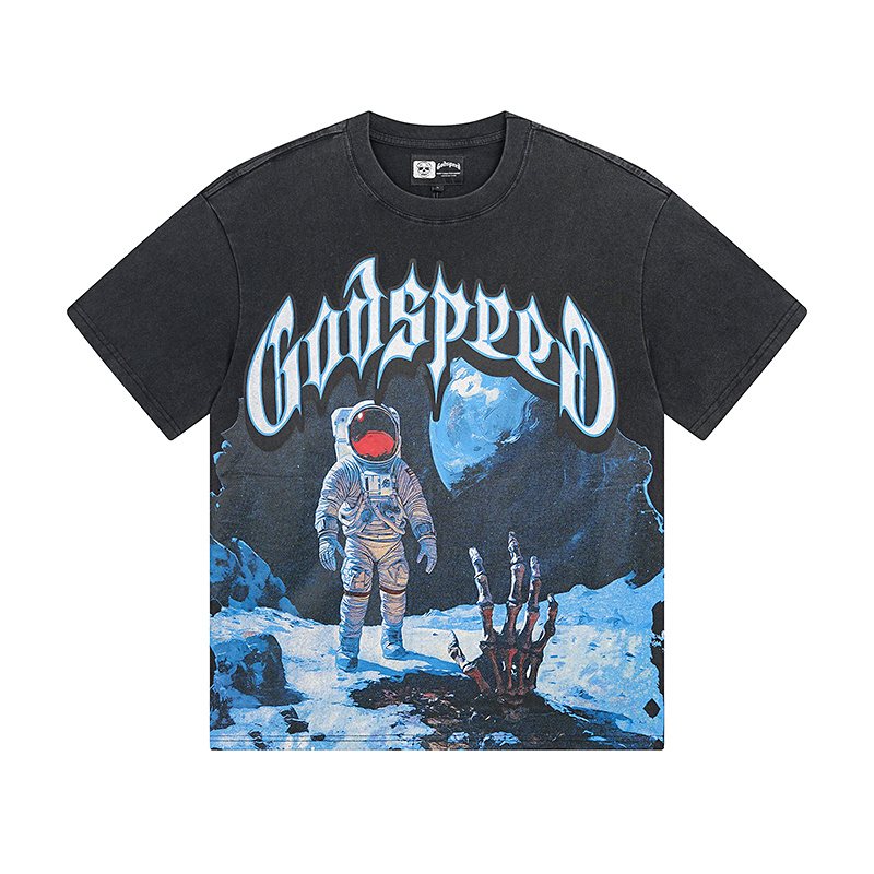 Godspeed Astronaut Moon Graphic T-Shirt ¡ª front