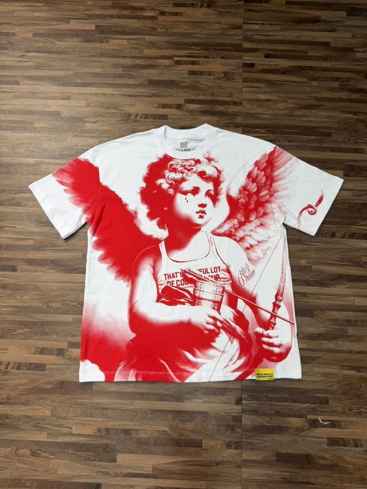 THAT'S A AWFUL LOT OF COUGH SYRUP Angel Gothic Text Graphic T-Shirt ¡ª front