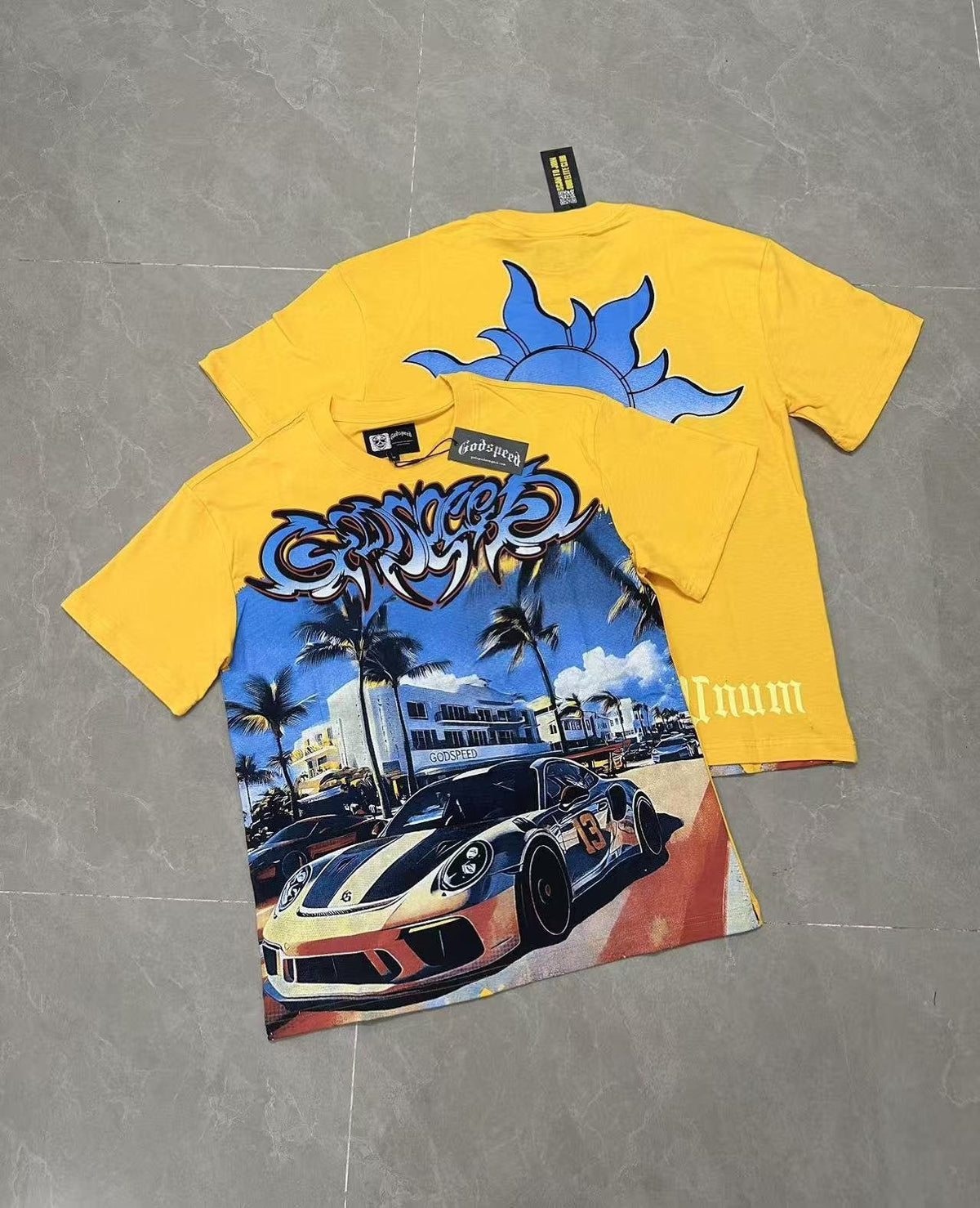 Godspeed Eye Sun Car Palm Graphic T-Shirt ¡ª context