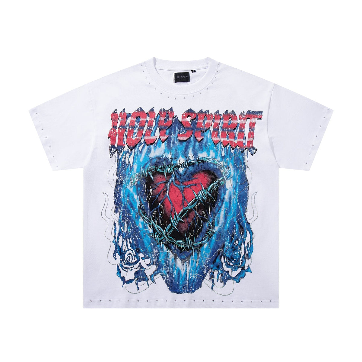 SUPPLY TEE Holy Spirit Rhinestone Graphic T-Shirt ¡ª front