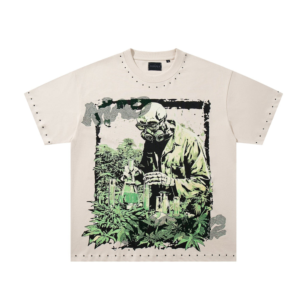 SUPPLY TEE Scientist Lab Studded Graphic T-Shirt ¡ª front