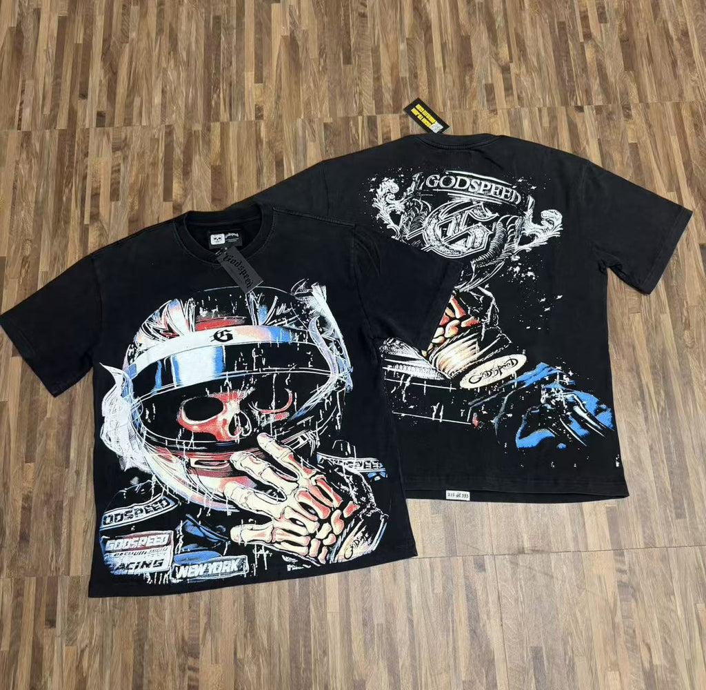 Godspeed Racing Skull Graphic T-Shirt ¡ª context