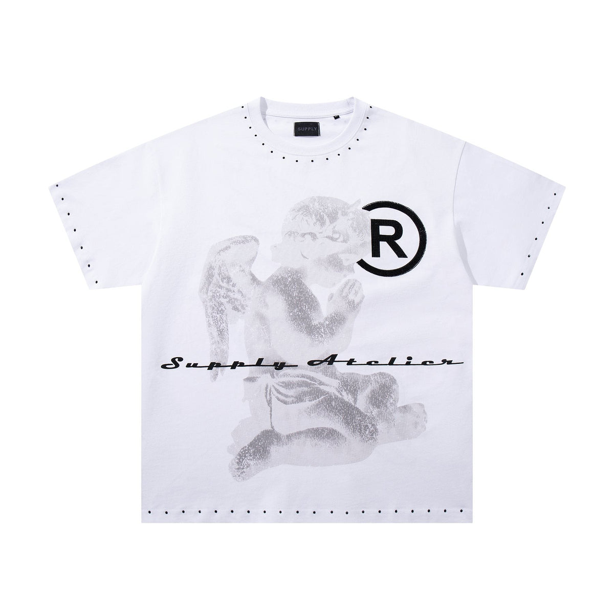 SUPPLY TEE Stud-Trim Flame Graphic T-Shirt ¡ª front