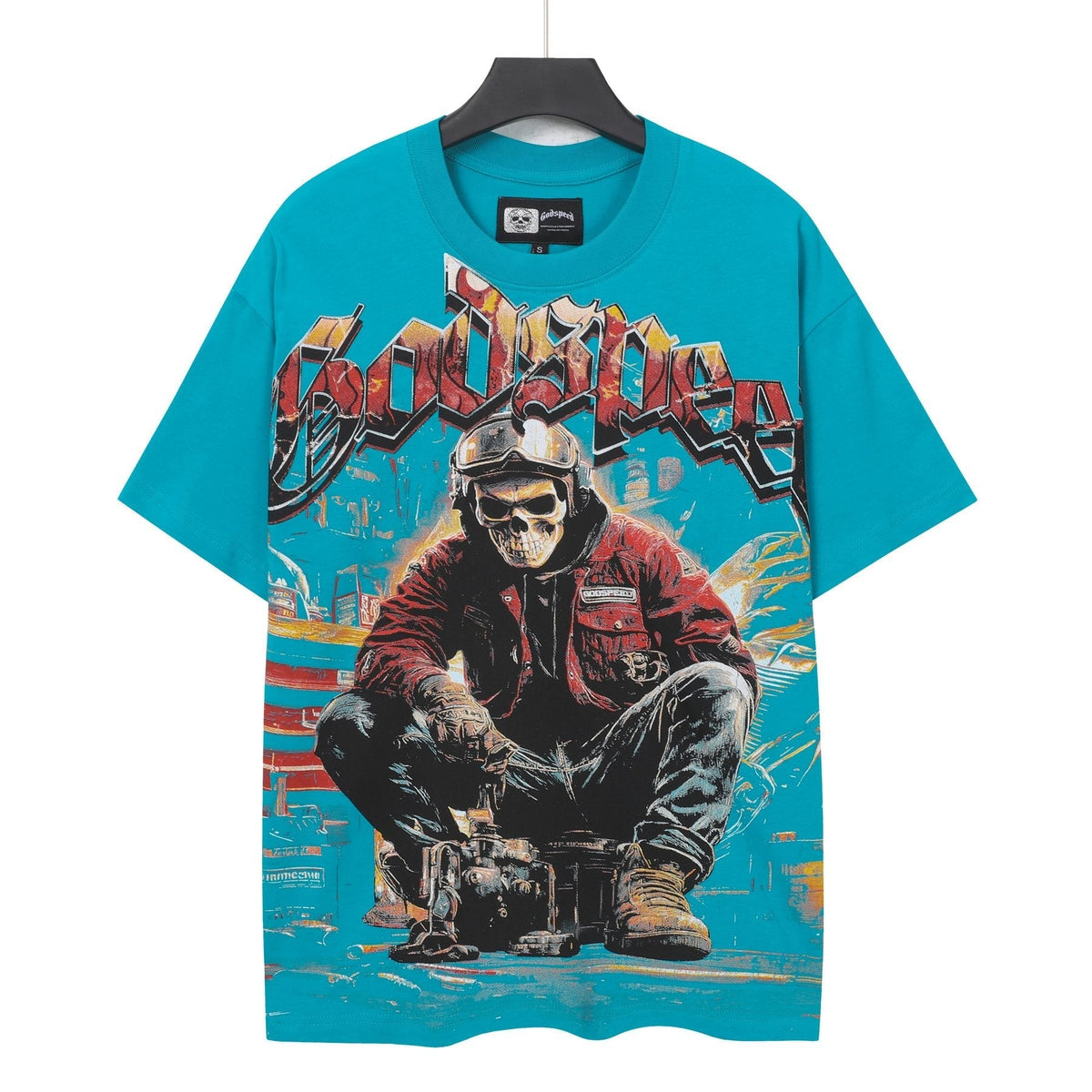 Godspeed Biker Workshop Graphic T-Shirt ¡ª hero