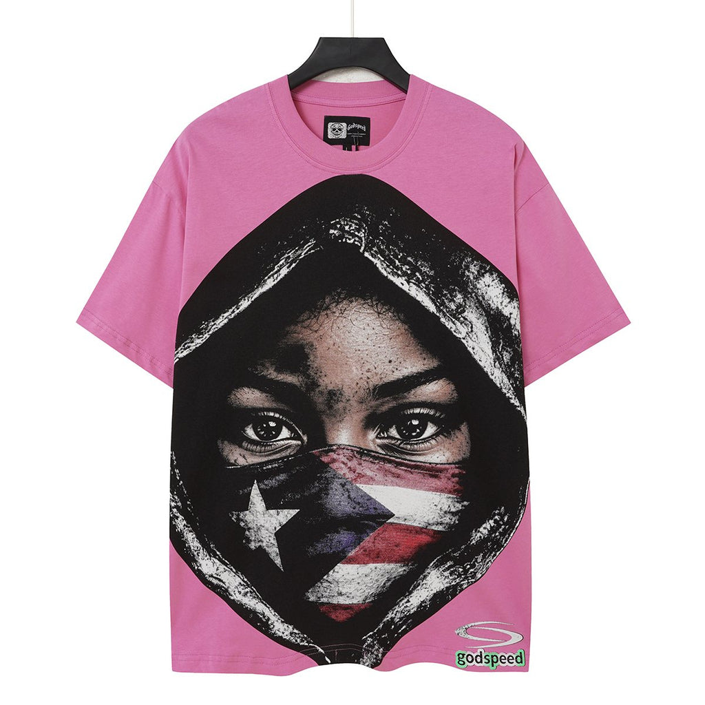 Godspeed Hooded Flag Portrait Graphic T-Shirt ¡ª hero