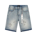 Purple Brand Rhinestone Cross Denim Shorts ¡ª hero