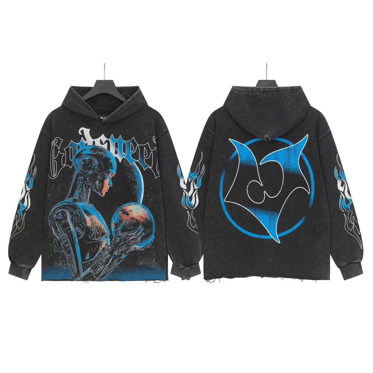 Godspeed Robot Skull Flame Graphic Hoodie ¡ª hero