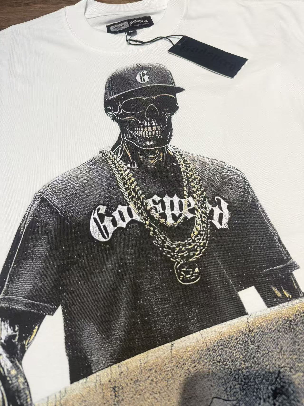 Godspeed Skull Surfer Graphic T-Shirt ¡ª detail