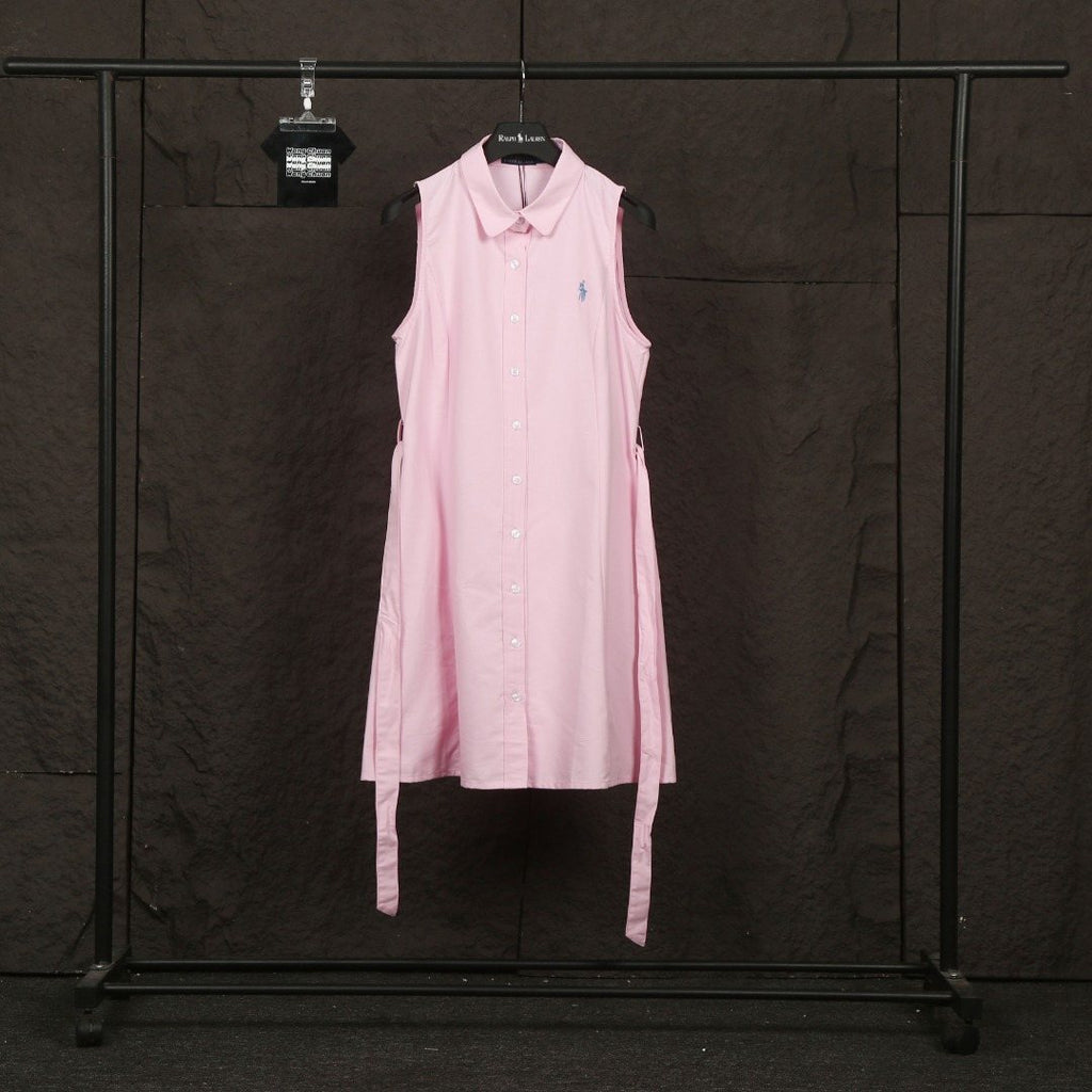 Test2-Ralph Lauren Sleeveless Belted Oxford Shirt Dress ¡ª front
