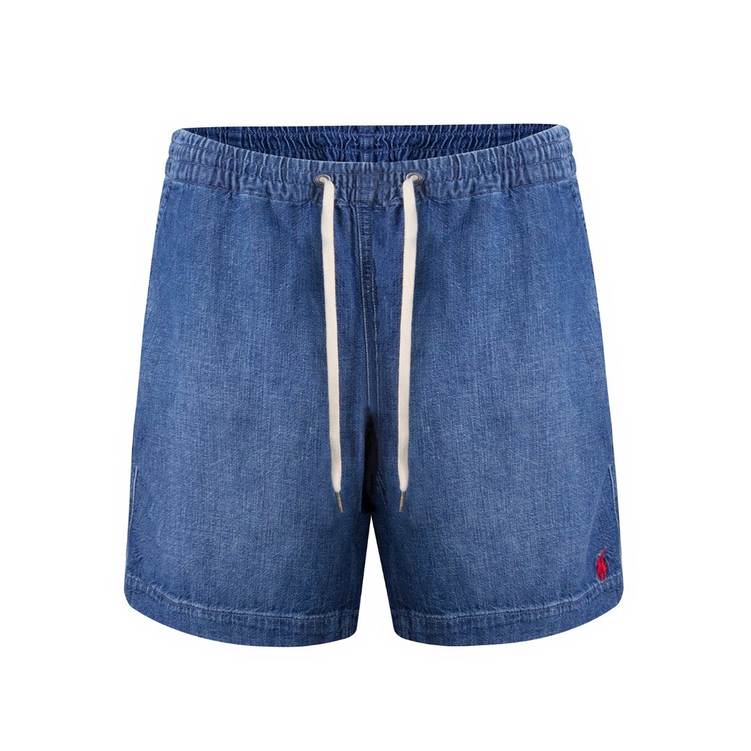 Test2-Ralph Lauren Washed Blue Drawstring Denim Shorts ¡ª hero