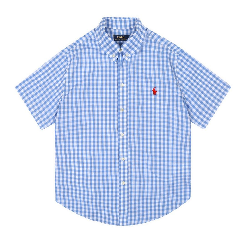 Test2-Ralph Lauren Gingham Short-Sleeve Button-Down Shirt ¡ª front