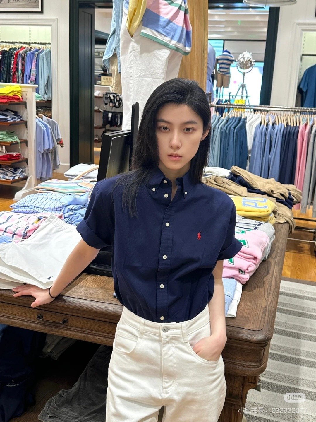 Test2-Ralph Lauren Oxford Short-Sleeve Button-Front Shirt ¡ª model