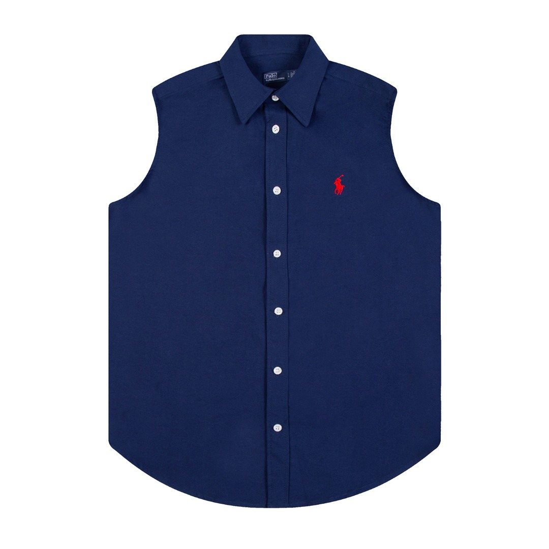 Test2-Ralph Lauren Sleeveless Oxford Button-Front Shirt ¡ª front