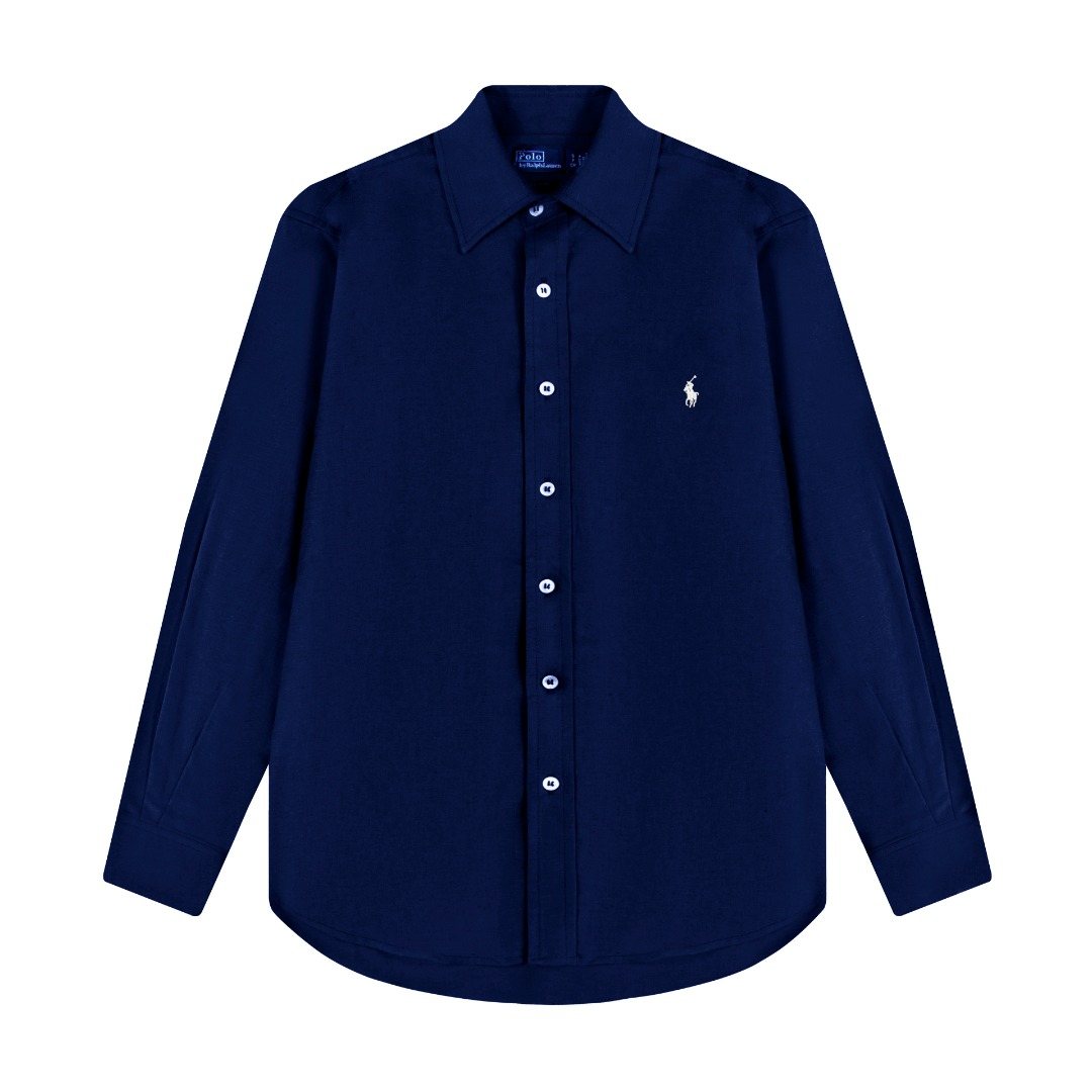 Test2-Ralph Lauren Embroidered Cotton-Blend Slub Linen Long-Sleeve Shirt ¡ª front