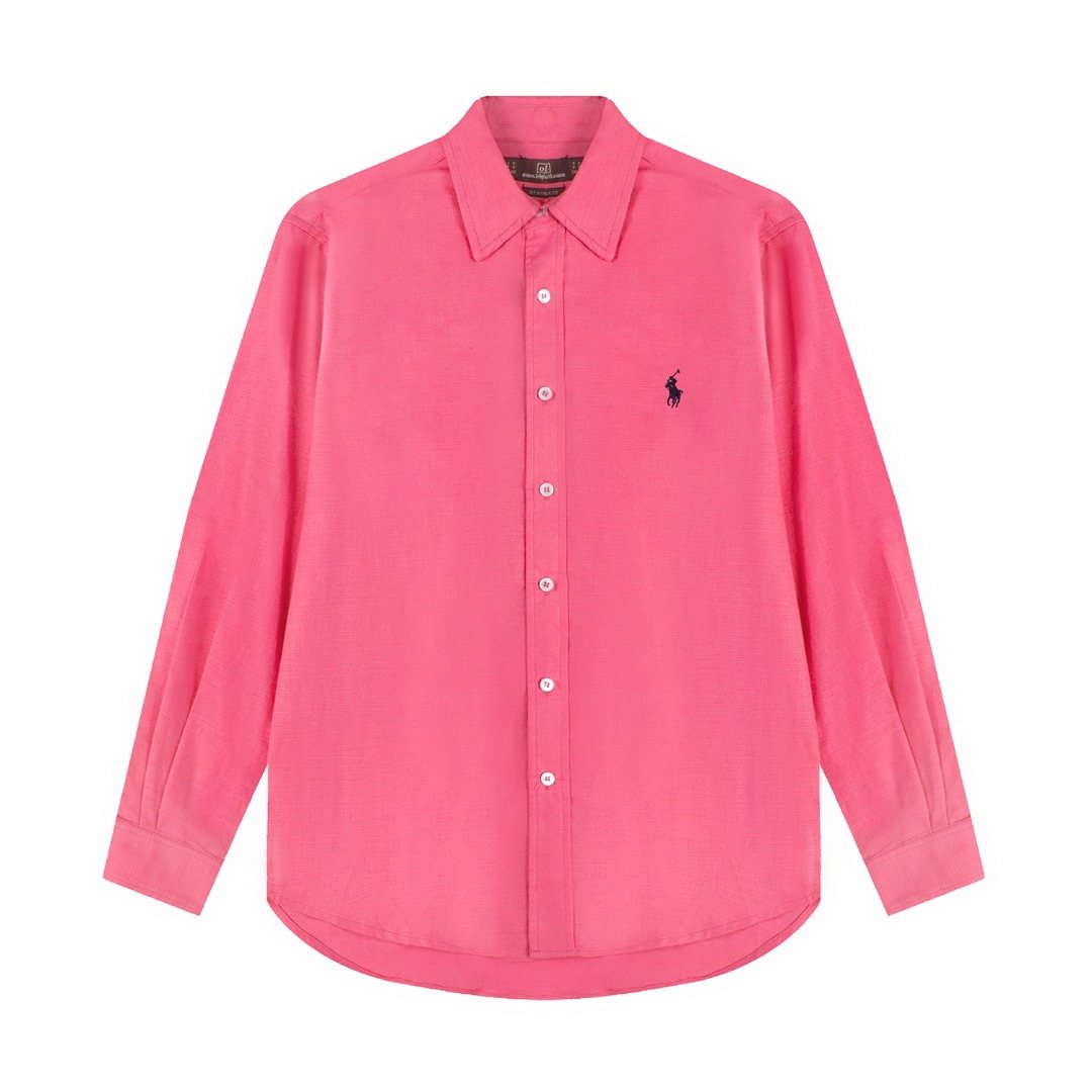 Test2-Ralph Lauren Embroidered Cotton-Blend Slub Linen Long-Sleeve Shirt ¡ª front