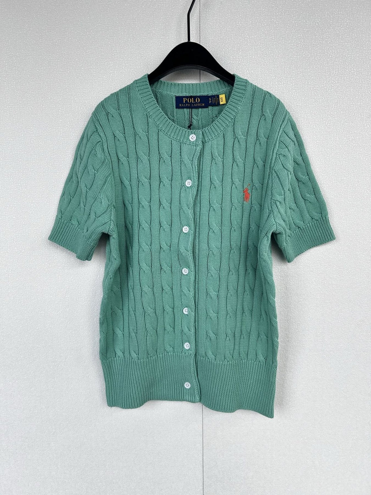 Test2-Ralph Lauren Women's Short-Sleeve Cable-Knit Cardigan ¡ª front