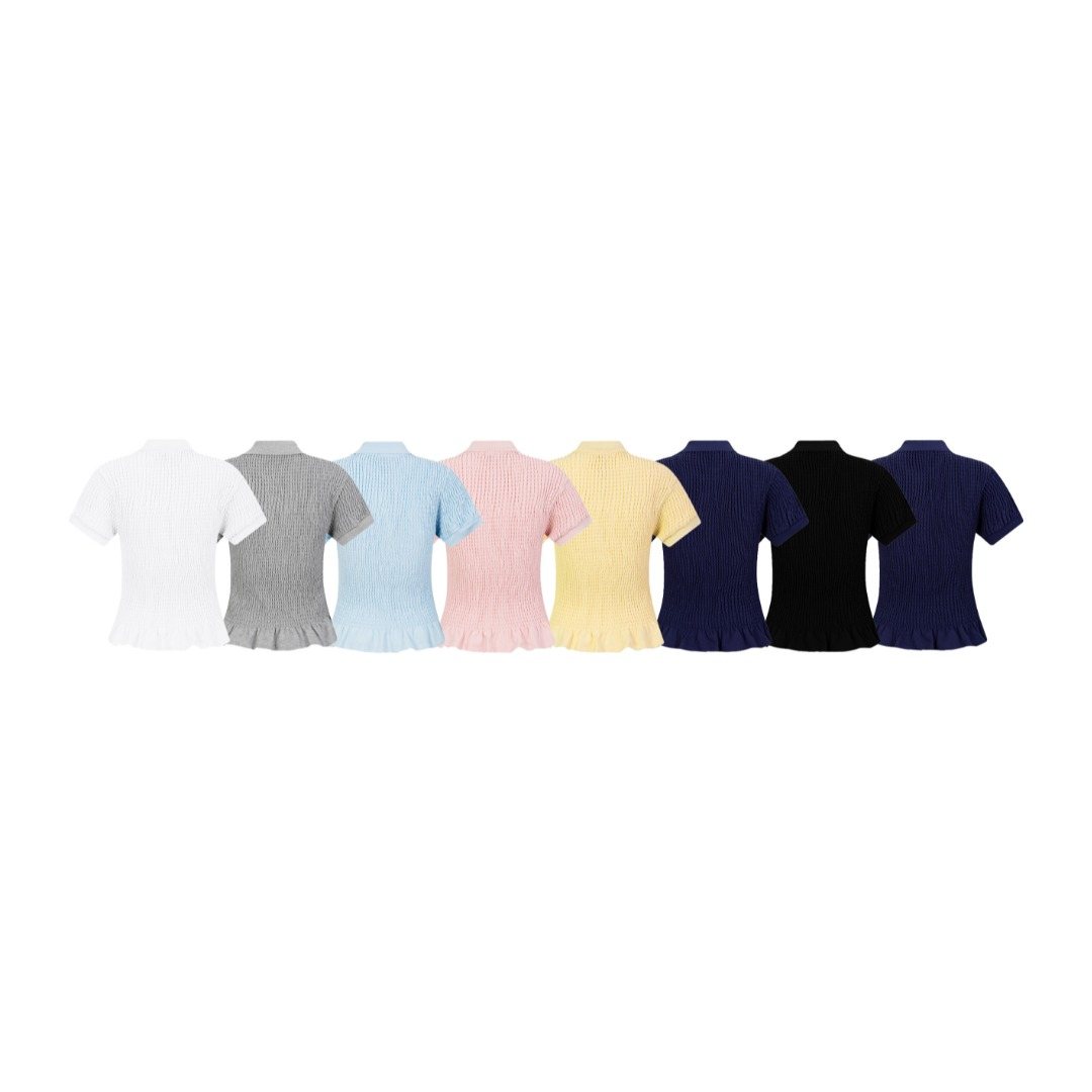 Test2-Ralph Lauren Ruffled-Hem Piqu¨¦ Polo Top ¡ª front