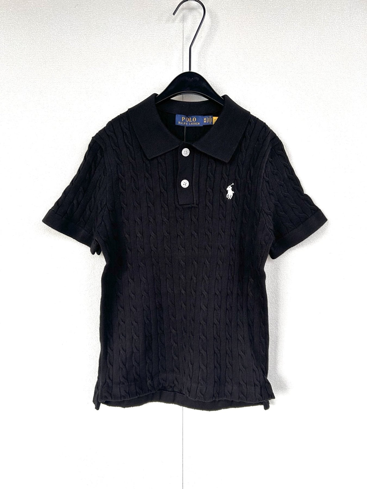 Test2-Ralph Lauren Women's Cable-Knit Short-Sleeve Polo Shirt ¡ª front