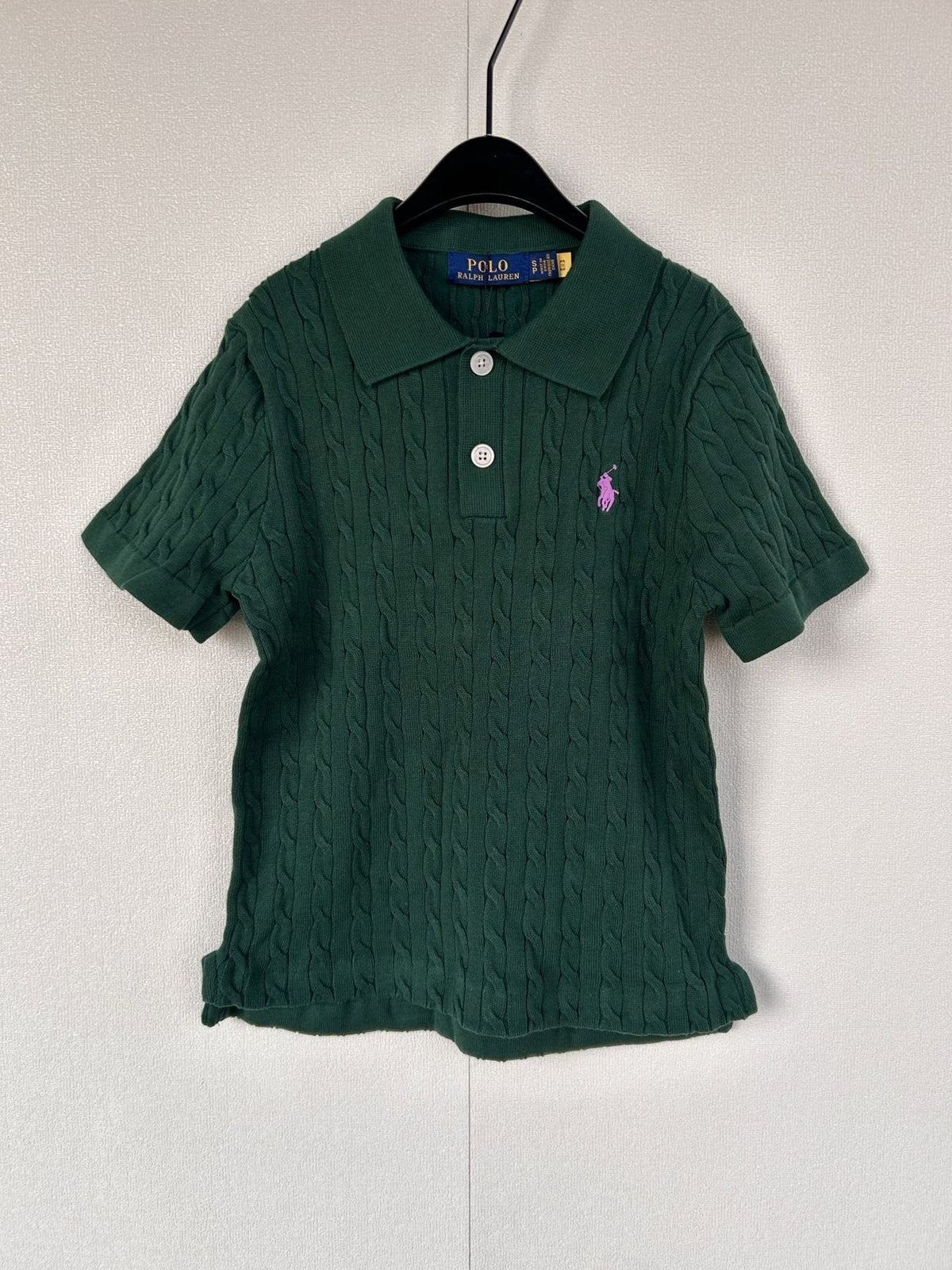 Test2-Ralph Lauren Women's Cable-Knit Short-Sleeve Polo Shirt ¡ª front