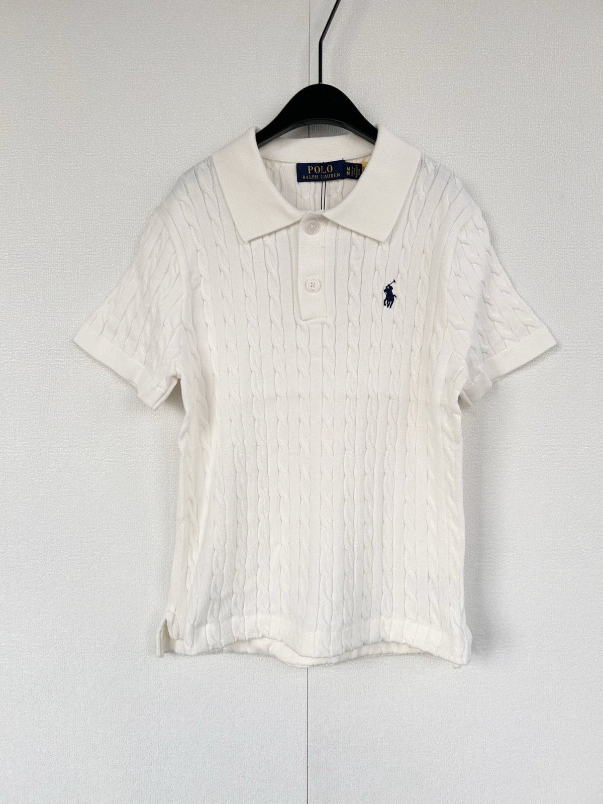 Test2-Ralph Lauren Women's Cable-Knit Short-Sleeve Polo Shirt ¡ª front
