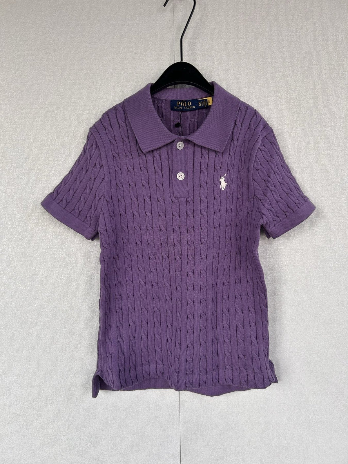 Test2-Ralph Lauren Women's Cable-Knit Short-Sleeve Polo Shirt ¡ª front