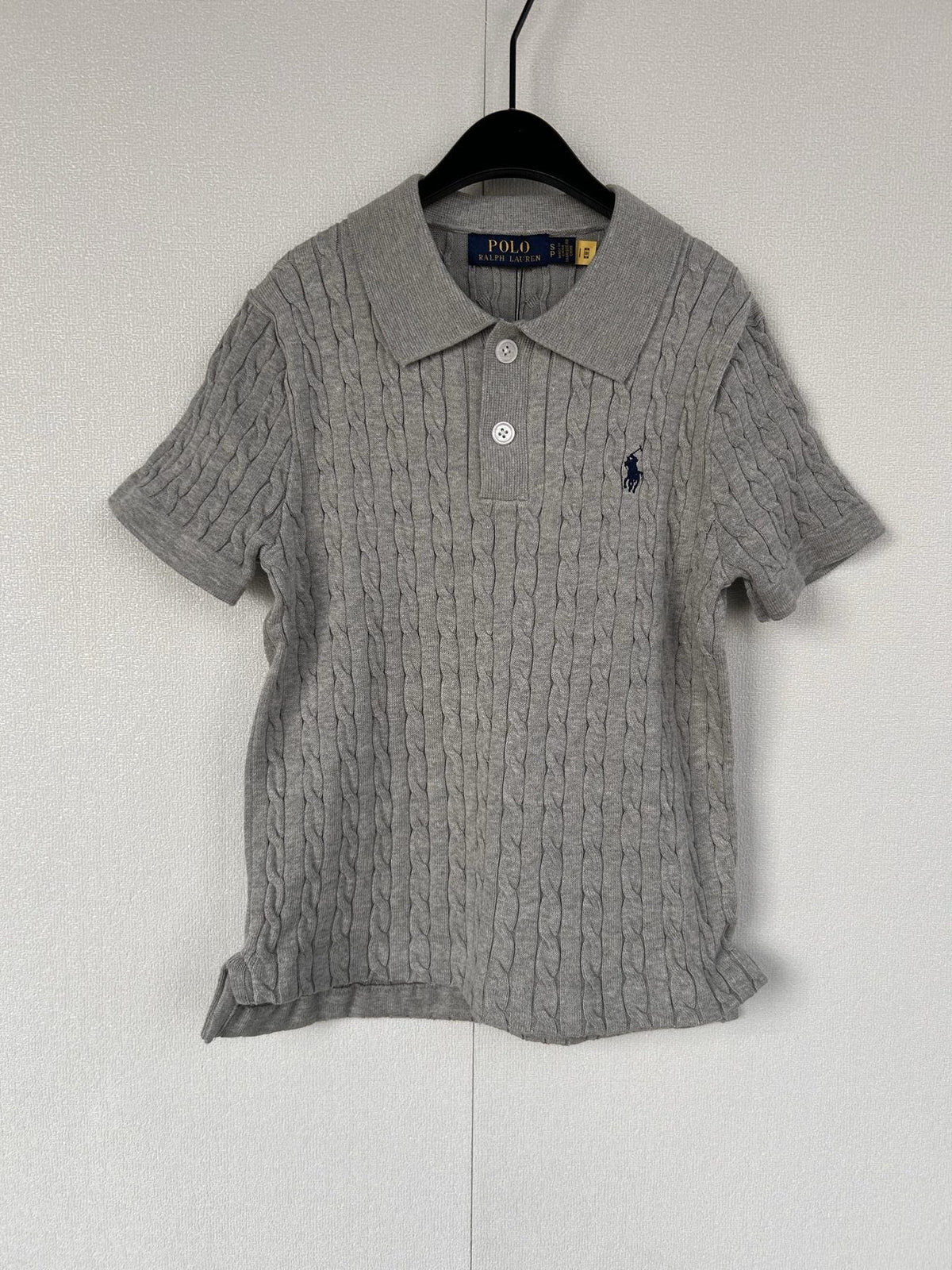 Test2-Ralph Lauren Women's Cable-Knit Short-Sleeve Polo Shirt ¡ª front